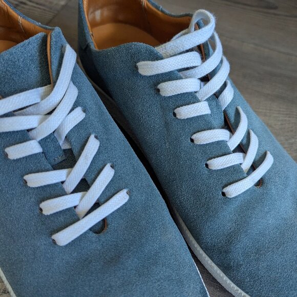 Beckett Simonon Men's Geller Casual Classic Suede Trainer Sneakers Grey Blue 11 - Picture 3 of 9